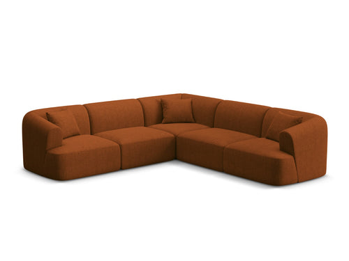 Cosmopolitan Design Symmetrische modulaire hoekbank Campi 6-zits, structurele stof baksteen - 255x255x70cm