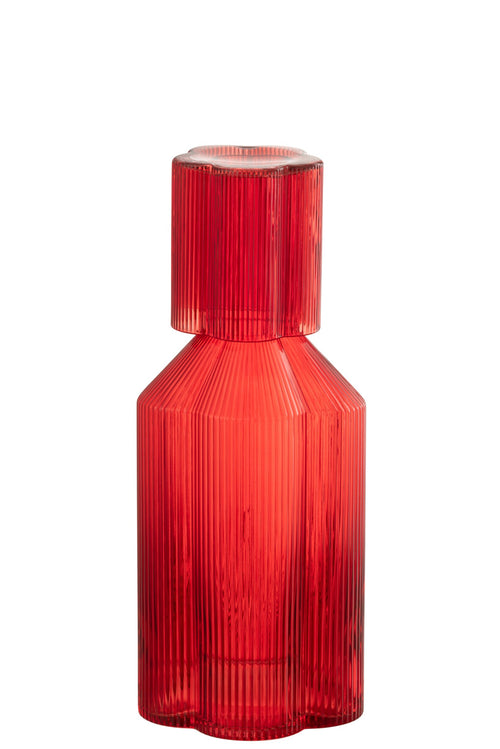 J-Line karaf Fiore - glas - rood