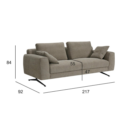 Furnhouse 3-zitsbank Detroit - Taupe - Stof - 92x217x84
