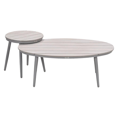 Garden Impressions bijzettafels Lucas taupe - teak look - 2-delig - vtwonen shop