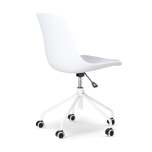 Nolon Nout-Liv Bureaustoel Wit - Lichtgrijs Kussen - Wit Onderstel