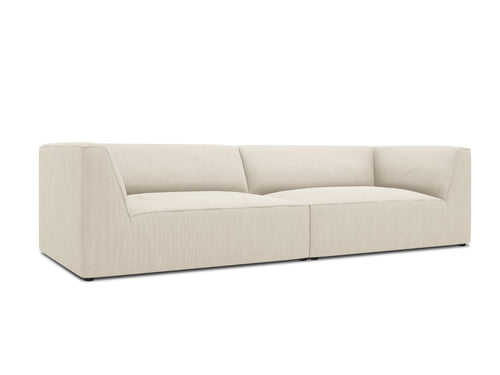 Micadoni Bank Ruby 4-zits, ribfluwelen, lichtbeige - 93x302x69cm