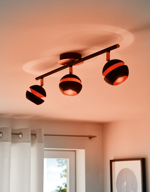 EGLO spot Nocito - 3 lichts - zwart, goud - vtwonen shop