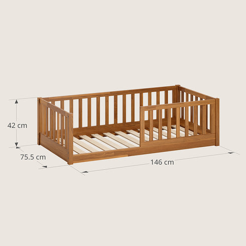 Petite Amélie  Montessori vloerbed Nid - 70x140 cm - Walnoot - vtwonen shop