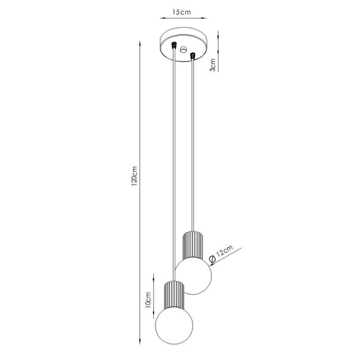 Sollux Lighting Hanglamp HALO 2P olijfgroen - 15x15x120cm