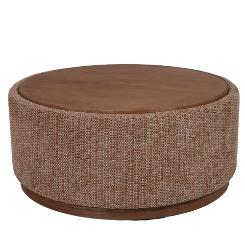 DÉJA Living Salontafel Marcia - Rond Terra/Walnoot - Incl. Opbergruimte - Ø83cm