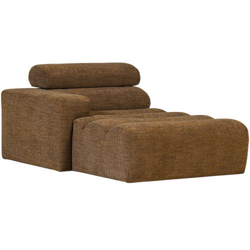 WOOOD chaise longue element arm links Novi - Polyester -Karamelbruin Melange - 86x109x173 - vtwonen shop