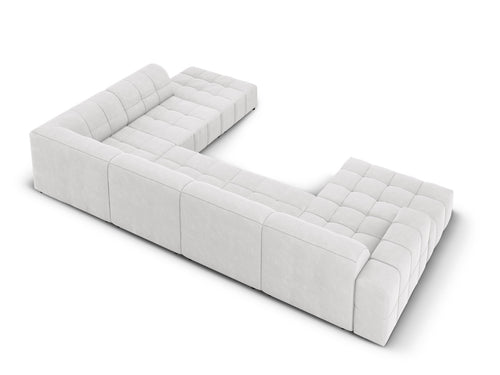 Cosmopolitan Design Panoramische hoekbank rechts Chicago 7-zits, flueel geld - 263x375x78cm