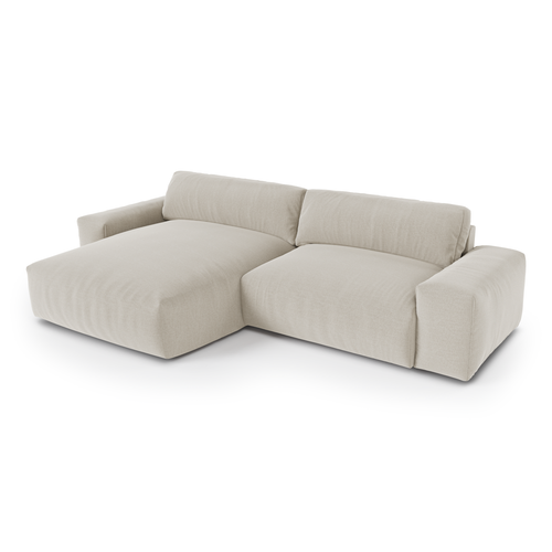 Sia Home - Hoekbanken links BLISS - Zacht aanvoelende geweven stof - Beige - 310cm - vtwonen shop