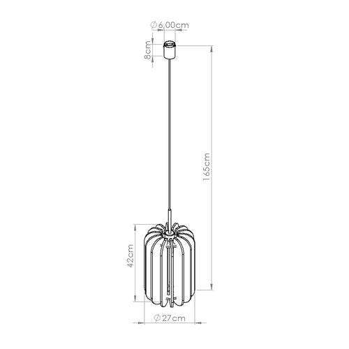 Sollux Lighting Hanglamp MULA 27 geel - 27x27x165cm