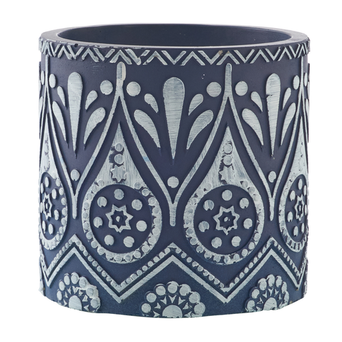 J-Line kaars - Citronella - keramiek - blauw/wit - large