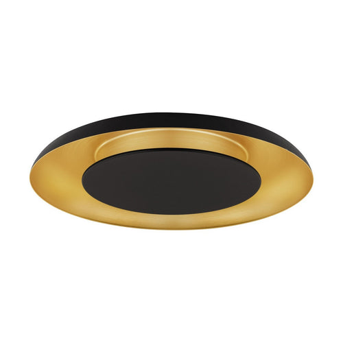 Nova Luce EPOS Decoratieve plafondlamp in zandzwart met geborsteld goudkleurige Triac dimbare LED-lamp, 38W, 2200lm, kleurtemperatuur 2700-3000-4000K.