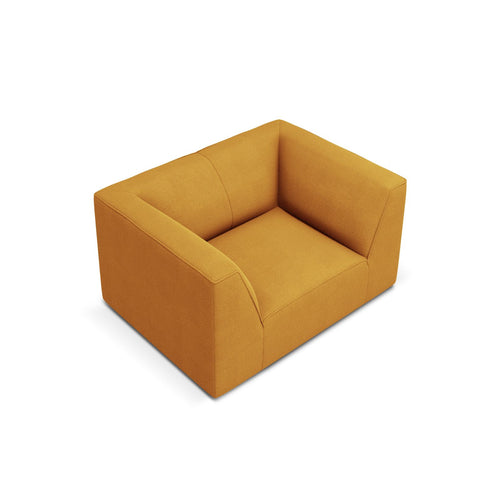 Cosmopolitan Design - Fauteuil Siena structurele stof geel - 92x120x69cm