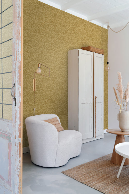 ESTAhome behang vintage bloemen vergrijsd olijfgroen - 50 x 900 cm - 131682