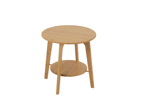 J-Line bijzettafel Rond - bamboe - naturel - small