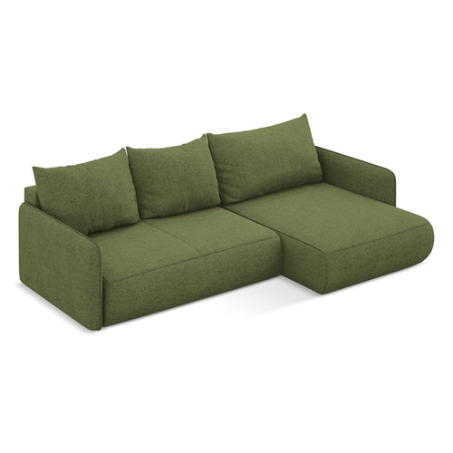 LaMiaSofa hoekbank rechts Palermo - chenille stof - flessengroen - 240x148x86