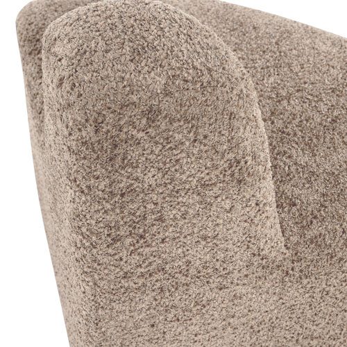 WOOOD eetbank hoek rond rugleuning Mojo Base - Wollig - D.zand - 83x76x76