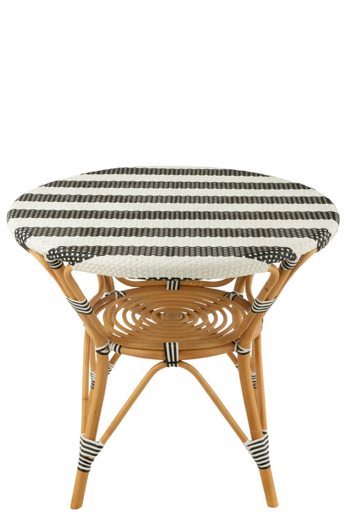 J-Line tafel Live - rotan/kunststof - naturel/zwart