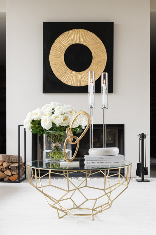 J-Line tafel Moza - metaal/glas - goud