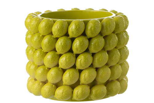 J-Line bloempot Limoen - keramiek - rood - extra large - Ø 36 cm - vtwonen shop