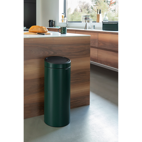 Brabantia Touch Bin New afvalemmer, 30 liter, kunststof binnenemmer - Pine Green