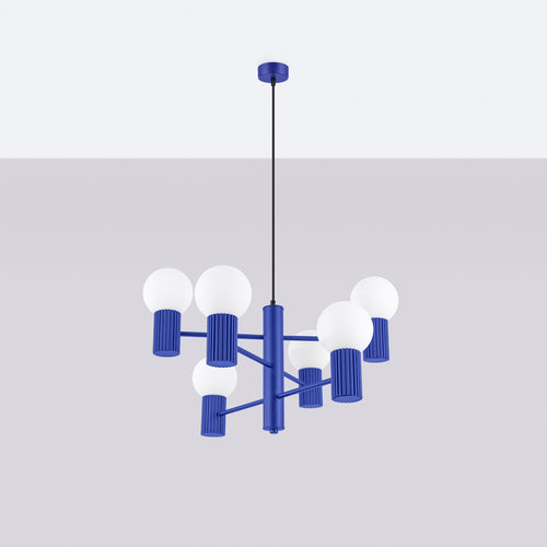 Sollux Lighting Kroonluchter HALO 6 ultramarijn - 64x64x230cm