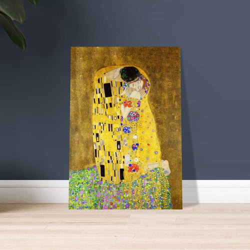 Artfulprints Poster met Lijst Gustav Klimt - The kiss   - 50x70 cm - Geel