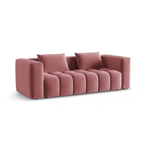 Cosmopolitan Design - Slaapbank met opbergdoos Verona 3-zits, flueel flamingo - 98x252x85cm