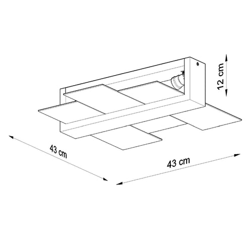Sollux Lighting Plafondlamp FENIKS 2 wit - 43x43x12cm