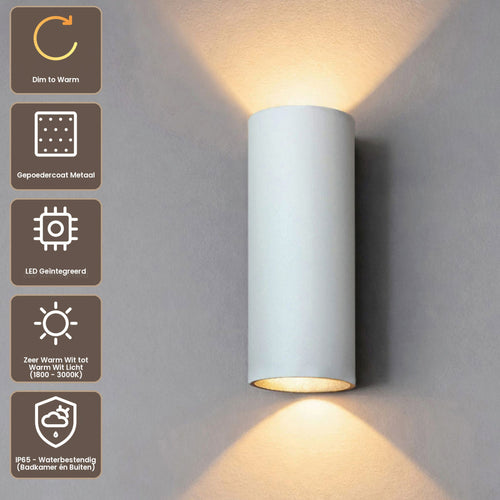 Artdelight Wandlamp Brody 2 - Wit - Dim To Warm