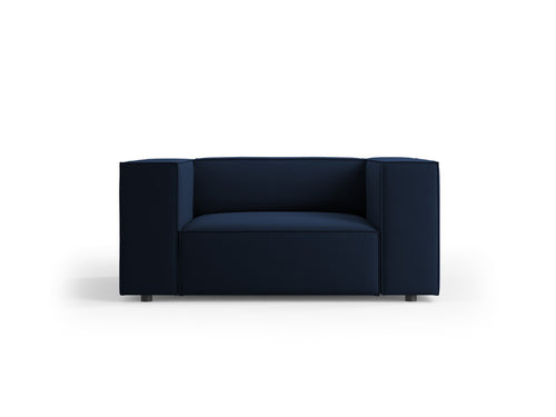 Cosmopolitan Design Fauteuil Arendal flueel, koningsblauw - 102x124x70cm