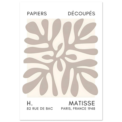 Artfulprints Poster Matisse - Deep ocean grey   - A4 21x29.7 cm - Taupe