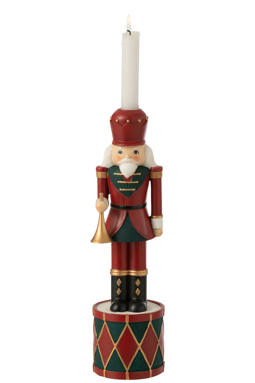 J-Line kaarshouder Notenkraker - polyresin - rood/groen - large
