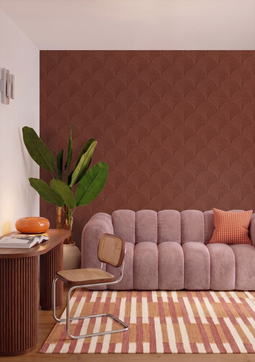 ESTAhome behang 3D-motief roodbruin - 0.53 x 10.05 m - 131812