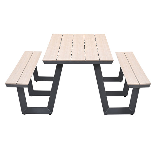 Bell picknick Set - 280x178 cm - carbon black - light teak Vironwood - vtwonen shop