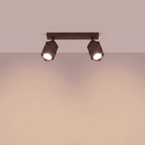 Sollux Lighting Plafondlamp RAYO 2 bruin - 30x6x16,5cm