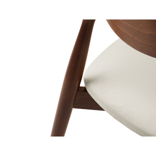 Set van 2 fluwelen stoelen Leon flueel ivoor - 48x47.5x79cm
