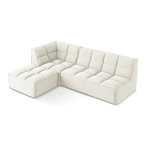 LaMiaSofa Modulaire hoekbank rechts Belluno - velours - lichtbeige - 258x178x75