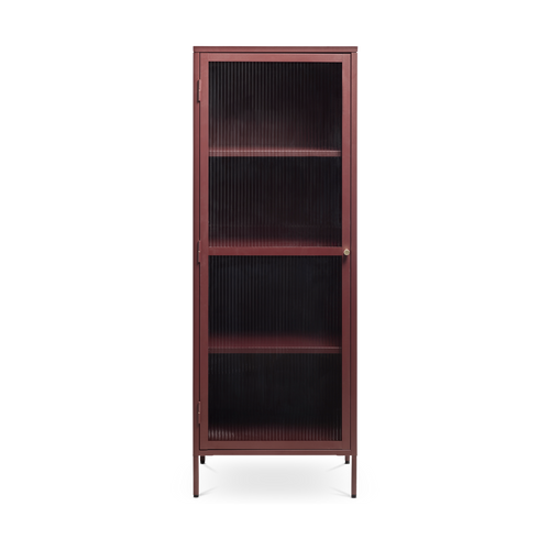 Olivine Katja metalen vitrinekast rood - 58 x 160 cm - vtwonen shop