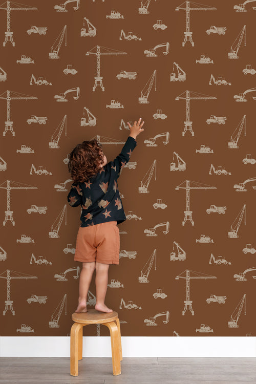 ESTAhome behang voertuigen terracotta - 53 cm x 10.05 m - 139972 - vtwonen shop