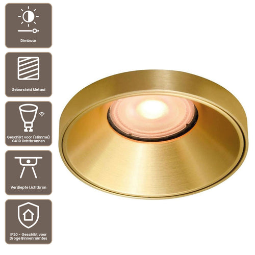 Artdelight Inbouwspot Malmo - Goud