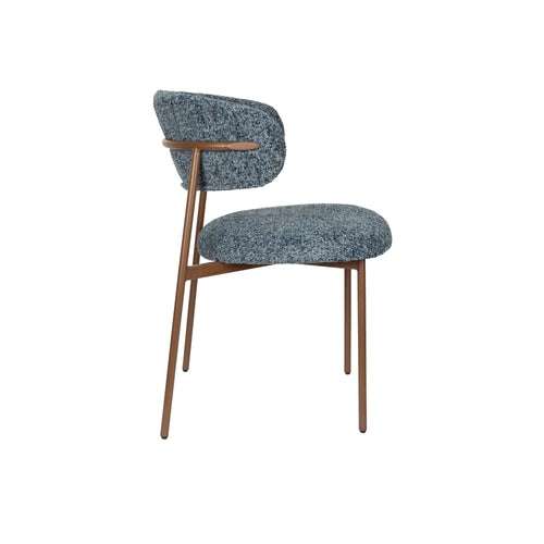 Housecraft Living Claes Eetkamerstoelen Gemêleerd Blauw - Set van 2