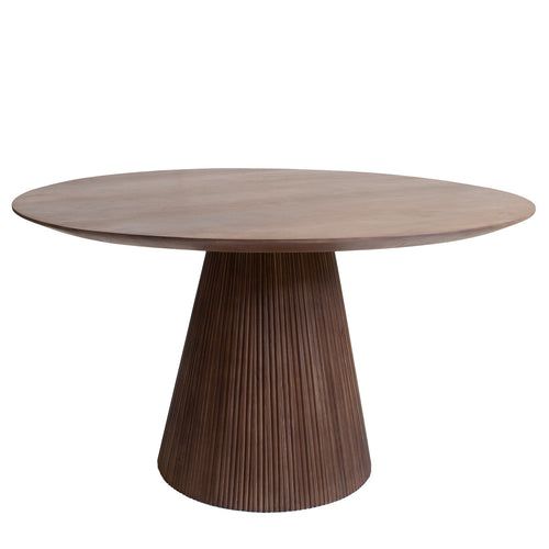 Giga Meubel Eettafel Salvador Rond - Mangohout - Donkerbruin - 130x130x76cm - vtwonen shop