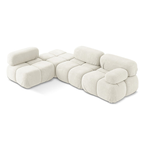 LaMiaSofa hoekbank links Sanremo - chenille stof - wit - 285x190x70