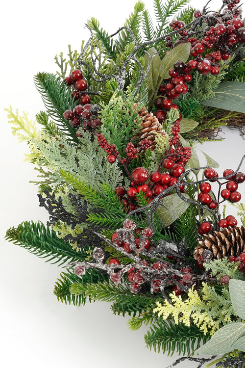 Mica Decorations Bodi Kerstkrans met Dennenappels - H13 x Ø50 cm - Bordeaux - vtwonen shop
