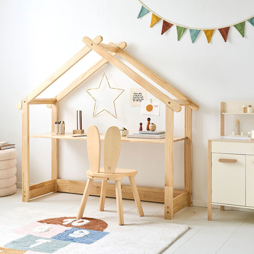 Petite Amélie Kindertafel huisje «Maison» – Naturel - Stevig grenenhout – voor peuters van 2–6 jaar – in hoogte verstelbaar - vtwonen shop