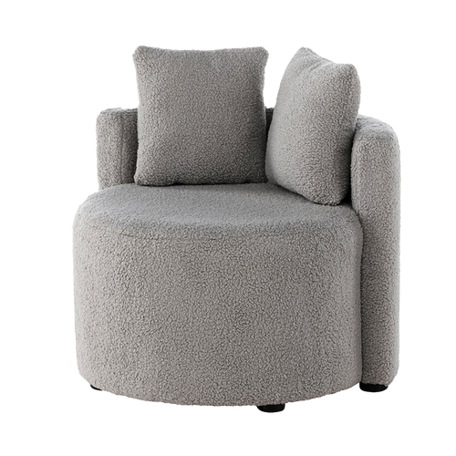 Nest living Elina ronde teddystof kinderfauteuil grijs - vtwonen shop