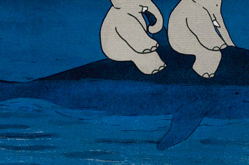 Canvas 60x40 Afdruk Olifant en Walvis - vtwonen shop