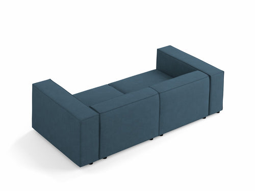Cosmopolitan Design Bank Arendal 3-zits, chenille met ribbeleffect, marineblauw - 102x204x70cm