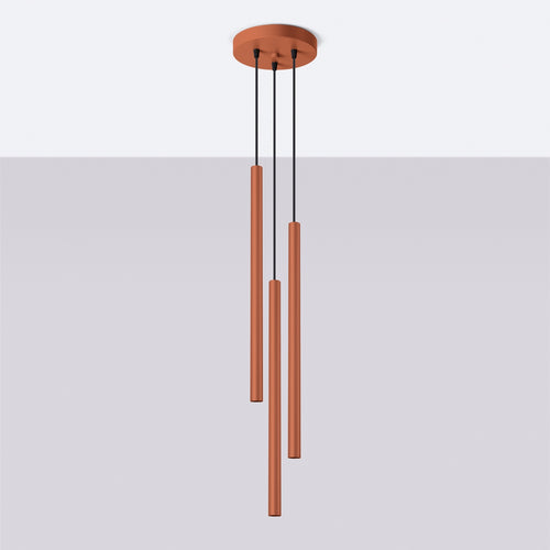 Sollux Lighting Hanglamp PASTELO 3P rood oker - 19,5x19,5x104cm